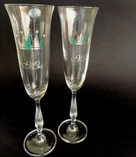 Весільні бокали Sandy-VIP crown-silver 190мл 2шт. прозрачный 4102 BOHEMIA