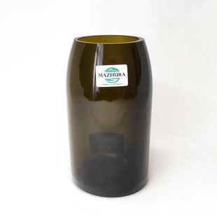 Ваза скляна Mazhura 15.5 см d 7.5 см зелений mz708244 MAZHURA