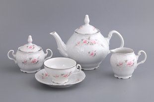 Чайний сервіз (вис.чаш.160) 17пр./6п. Bernadotte білий 00000001176 THUN