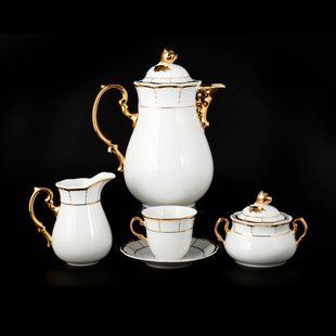 кофейный сервиз 17пр./6п . menuet белый 00000000098 THUN