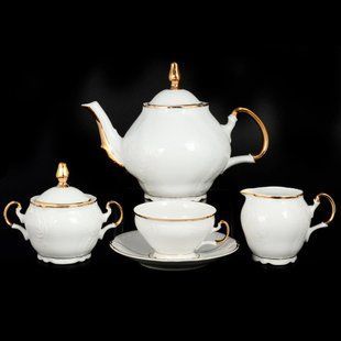 чайний сервіз (низ.чаш.155) 17пр./6п. bernadotte білий 00000000923 THUN