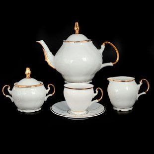 чайний сервіз (вис.чаш.160) 17пр./6п. bernadotte білий 00000000924 THUN