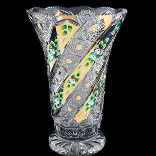 Ваза GOLD crystal 255 мм прозорий/золотий 7288 BOHEMIA