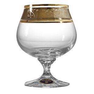 Фужеры для коньяка 6 шт. Diana 250 мл прозрачный/золотой 7082 BOHEMIA