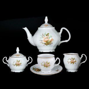 чайний сервіз (вис.чаш.160) 17пр./6п. bernadotte білий 00000000873 THUN