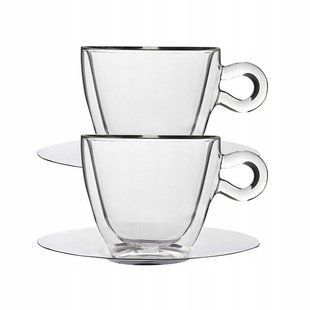 Набор, 2 чашки с блюдцами Thermic Glass 65 мл. прозрачный A10083S0102AA01 LUIGI BORMIOLI
