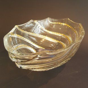 Фруктовниця Surf gold 340 мм прозорий 7798 BOHEMIA