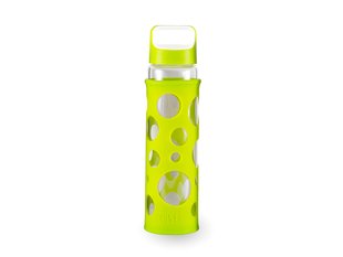 GIPFEL Пляшка для води LEVADA 700мол. Матеріал: боросилікатне скло, силікон, пластик. Колір: силікон зелений 8339 GIPFEL