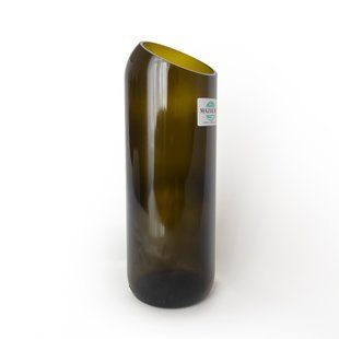 Ваза скляна зі скосом Mazhura 21 см d 7,5 см зелений mz715272 MAZHURA