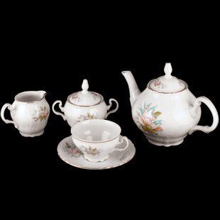 Чайный сервиз ( низ.чаш.155 ) 17пр./6п . Bernadotte белый 00000000872 THUN