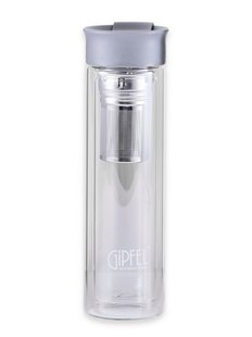 GIPFEL Пляшка для води MARTINO 350мл із фільтром. Матеріал: боросилікатне скло, нерж. сталь, пластик. Колір кришки: сірий 8346 GIPFEL