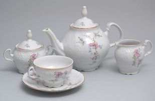 чайний сервіз (низ.чаш.155) 17пр./6п. bernadotte білий 00000001062 THUN