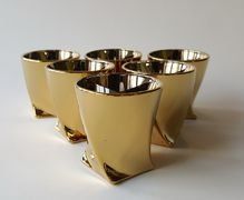 Чарки д/горілкиі Квадро Gold (55мл) 6шт. прозрачный 1711 BOHEMIA