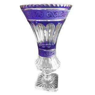 Ваза Кобальт 405мм (шт.) синій/золотий 5465 BOHEMIA