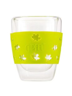 GIPFEL Склянка скляний LUMINOSSI з подвійними стінками 250мл з силіконовим утримувачем. Матеріал: боросиликатное скло. Колір: зелений.