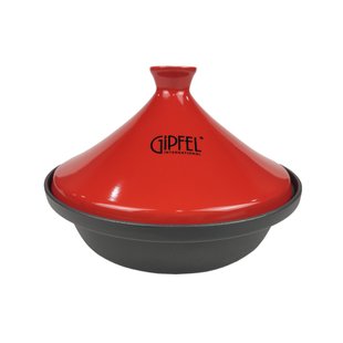 GIPFEL Таджин AMEY чавунний з керамічною кришкою, діам. 29 см. Колір кришки: червоний 51015 GIPFEL, Червоний
