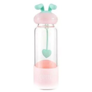 GIPFEL Пляшка для води PAOLA 350мол. Матеріал: боросилікатне скло, сіілкон, пластик. Колір рожевий.