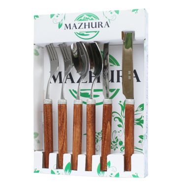Набір 6 приборів 2 персони Wood walnut mz505661 MAZHURA