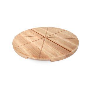 Доска круглая Pizza 35*2см с желобами деревянный mz728320 MAZHURA