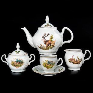 чайний сервіз (вис.чаш.160) 17пр./6п. bernadotte білий 00000000772 THUN