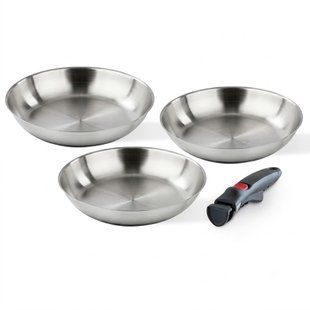 Набор из 3 сковородок со съемной ручкой INOX FACILE 20, 24, 28 см металлический 2799049900 BARAZZONI