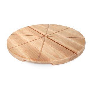 Дошка кругла Pizza 50*2см із жолобами дерев'яний mz728317 MAZHURA