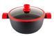 GIPFEL Кастрюля 28*12,5 см VELOUR 5.9 L (литой аллюм) антиприг покр ILAC бакелитовая ручка индукционное дно красный 0564 GIPFEL