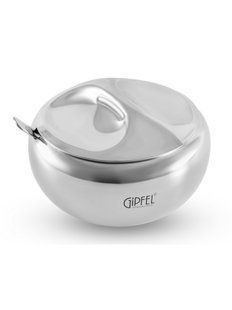 GIPFEL Цукорниця з кришкою та ложкою BONJOUR, 520мл металевий 7121 GIPFEL