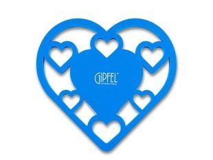 GIPFEL Підставка силіконова AMOUR 20х17х0, 5см. Колір блакитний синій 0300 GIPFEL