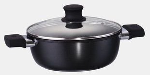 GIPFEL Каструля TOSCANA із скляною кришкою 28х9, 5 см 4,6 л, литий алюміній, індукційне дно (керамічне покриття) чорний 2363 GIPFEL