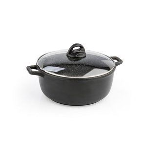 Кастрюля с крышкой 28 см, 6.6л черный 831002028 BARAZZONI