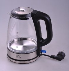 GIPFEL Чайник електричний 1,0л зі світлодіодним підсвічуванням. Матеріал: боросилікатне скло, нерж. сталь 18/10, пластик 2010 GIPFEL